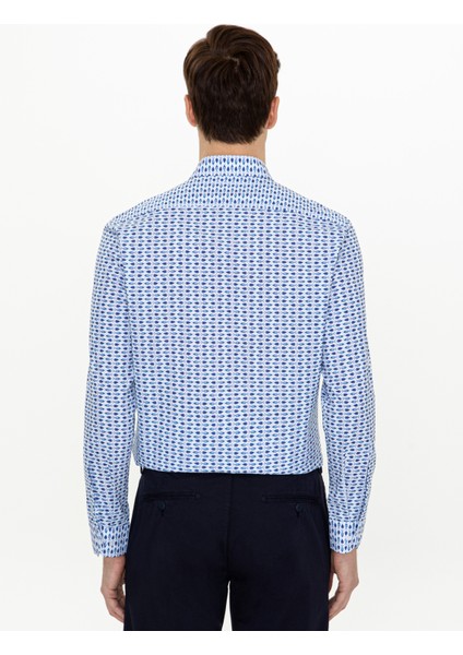 Erkek Saks Slim Fit Uzun Kollu Gömlek 50247985-VR045