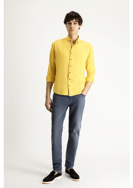 Uzun Kol Slim Fit Dar Kesim Desenli Spor Pamuk Gömlek fiyatları