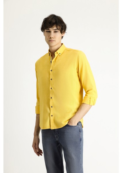 Uzun Kol Slim Fit Dar Kesim Desenli Spor Pamuk Gömlek modelleri