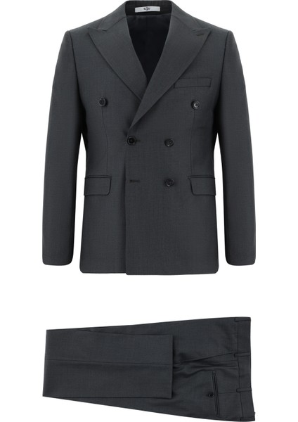 Regular Fit Kruvaze Takım Elbise