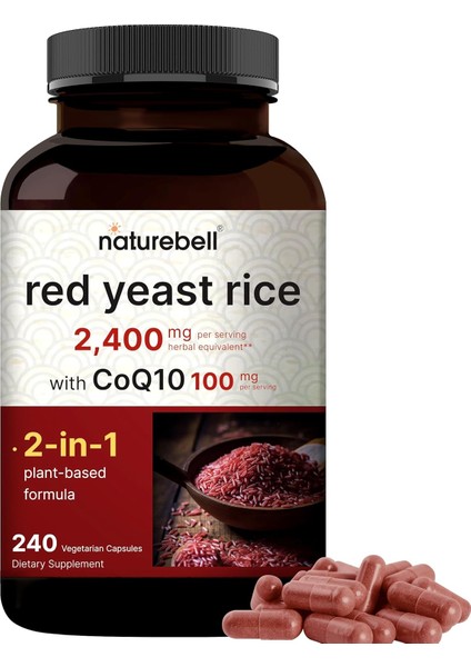 Red Yeast Rice 2400 Mg With COQ10 100 Mg Max Strength 240 Kapsul 3 Party Tested