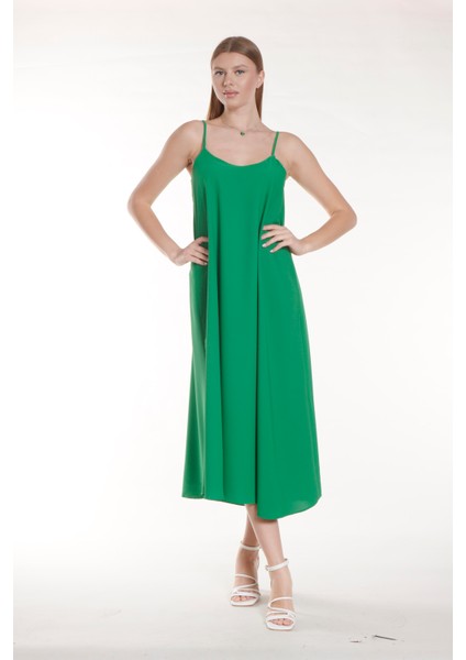 Yeşil Ip Askılı Uzun Elbise fiyatları