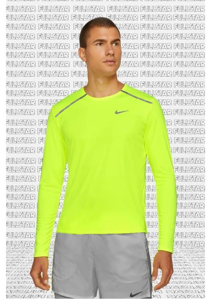 Men's Long Sleeve Dry Miler Running Shirt Uzun Kollu Erkek Koşu Üstü Tişörtü Sarı