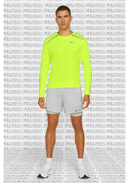Men's Long Sleeve Dry Miler Running Shirt Uzun Kollu Erkek Koşu Üstü Tişörtü Sarı