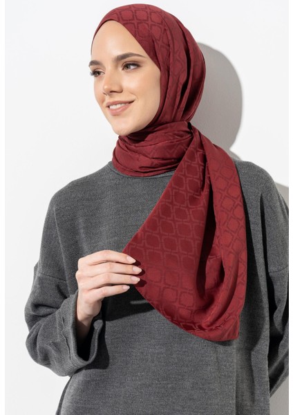 Kadın Geometrik Desen Jakarlı Şal