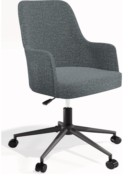 Hausebox Louis Silinebilir Keten Kumaş - Ofis Çalışma Koltuğu & Sandalyesi (Gri - Siyah Metal Ayak) fiyatları