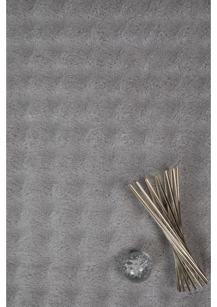 Dekoratif Bubble Uzun Tüylü Yumuşak Puffy Peluş Kaymaz Yıkanabilir Salon Koridor Halı Yolluk Gri indirimleri