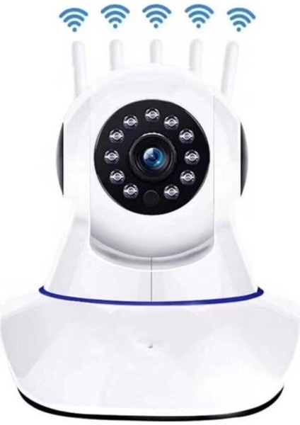 Tekno Trust 2 Yıl 360° Wifi Ip Güvenlik Kamera 5 Antenli Gece Görüşlü Sensörlü Harekete Duyarlı Ip Kamera