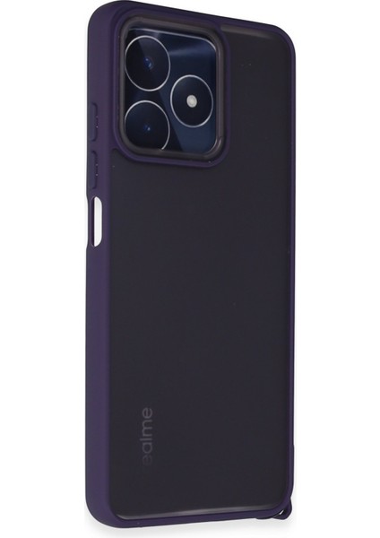 Realme C53 Kılıf Elegant Kapak - Derin Mor