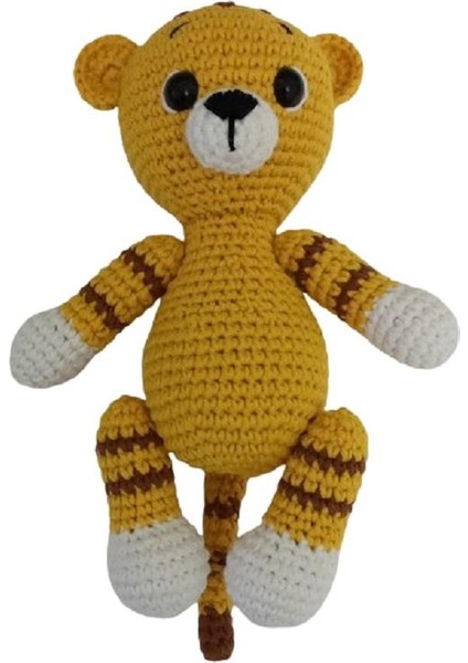 Sevimli Kaplan Bubi Uyku Arkadaşı Amigurumi Organik Oyuncak