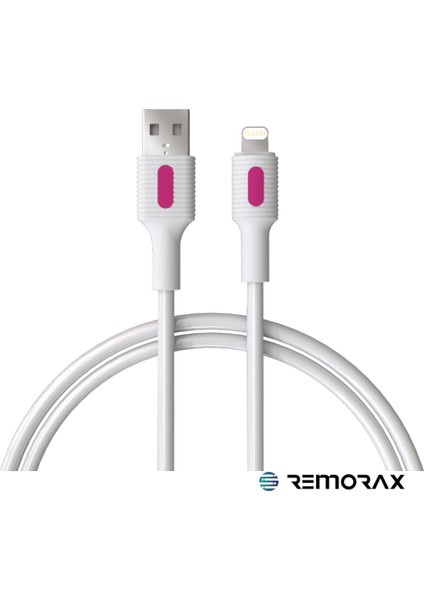 Coral iPhone Uyumlu USB Type A-Lightning 150 Cm 2.0A Fuşya-Beyaz