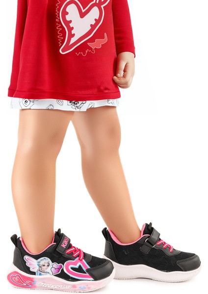 Noxgirl Cırtlı Kız Çocuk Spor Ayakkabı Siyah