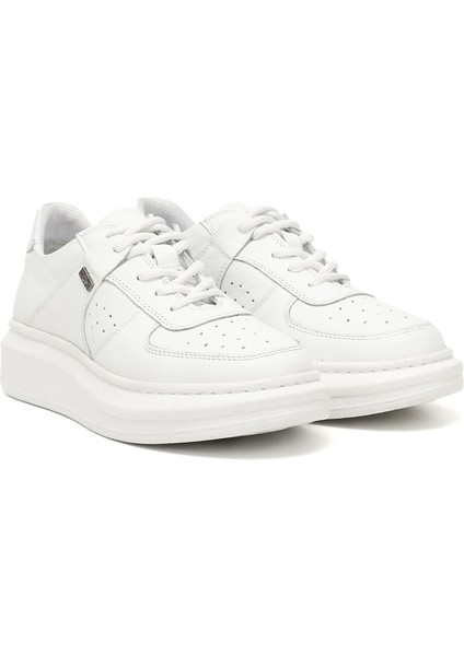 Kadın Beyaz Dolgu Taban Hakiki Deri Sneaker fiyatları