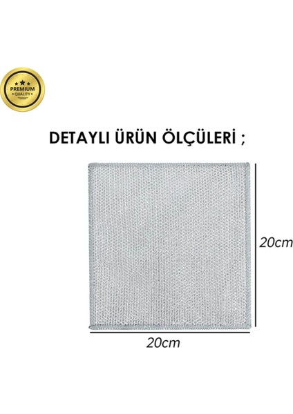 3 Adet Inox Çok Amaçlı Tel Temizlik Bezi Çizmez Bulaşık Bezi Iki Katmanlı Zor Kir Bezi