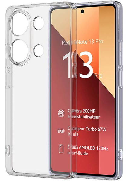 Xiaomi Redmi Note 13 Pro 4g Şeffaf Kılıf 3D Kamera Korumalı 0.7mm Fit Tasarım Esnek Silikon