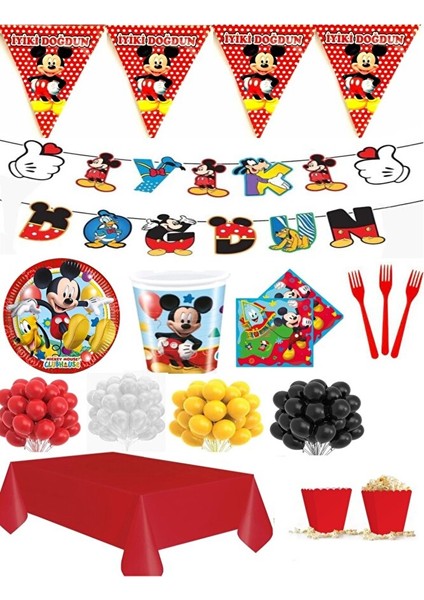 Mickey Mouse 8 Kişilik Doğum Günü Seti