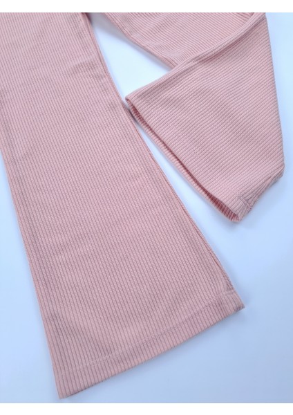 Kız Çocuk Crop Ikili Takım Fitilli Kumaş Amblemli Yazlık Mor Pembe Renk Seçenekleri modelleri