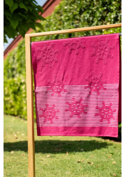Cotton Collection Bukle Plaj Havlusu Çark Fuşya fırsatları