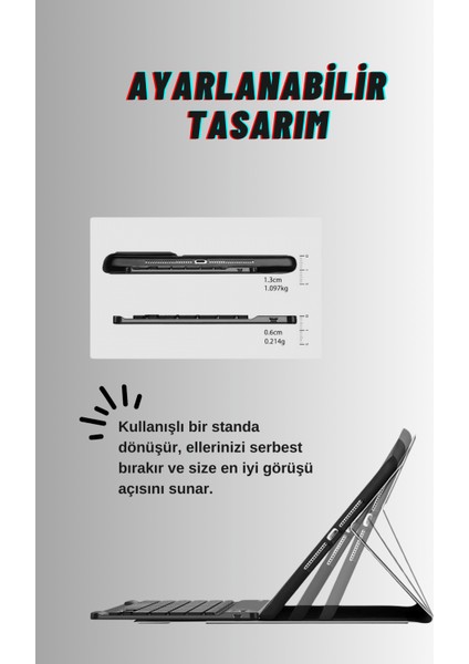 Qpen iPad 9.7 Inç (2018) Uyumlu Klavyeli Tablet Kılıfı