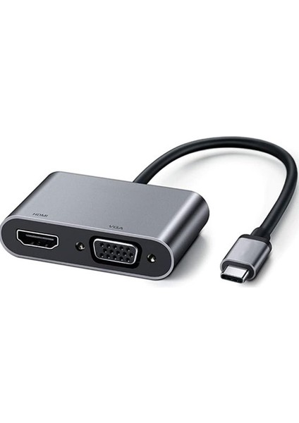 USB Type C To HDMI VGA 3.1 4K Çevirici Dönüştürücü Adaptör