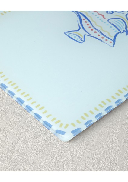 Jolly Sea Cam Kesme Tahtası 25X35 cm Mavi-Beyaz fiyatları