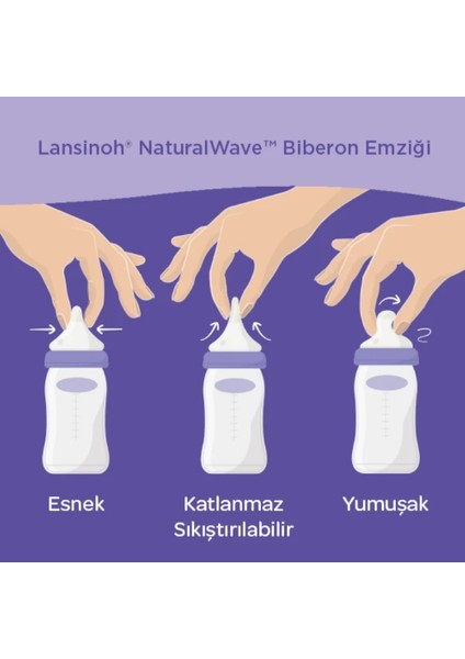 Natural Wave Silikon Biberon Emziği 2li Yavaş Akış