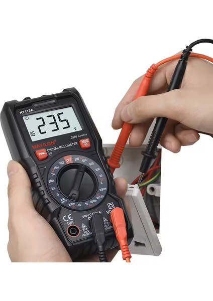 HT113C Dijital Profesyonel Multimetre Ekran Aydınlatmalı Auto Range 600V 10A Ac Dc