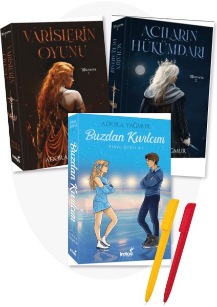 Alfa Kalem + Adora Yağmur 3 Kitap Set (Varislerin Oyunu - Acıların Hükümdarı - Buzdan Kıvılcım)