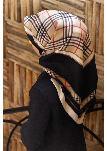 Twill İpek Eşarp Siyah 0001-09