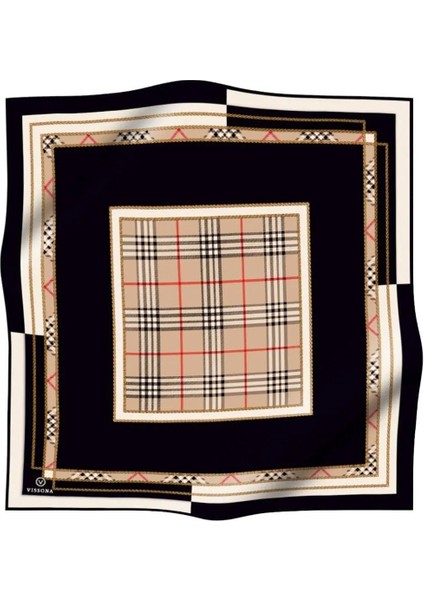 Twill İpek Eşarp Siyah 0001-09