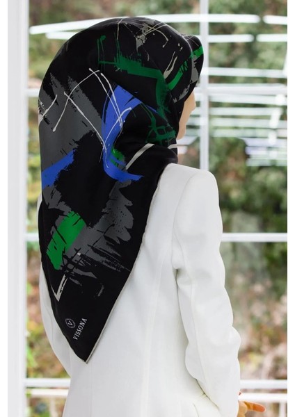 Twill İpek Eşarp Saks Zümrüt Yeşili 0032-02