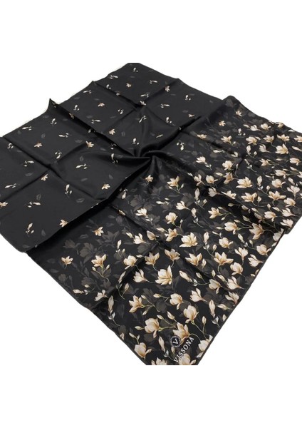 Twill İpek Eşarp Siyah 0001-8