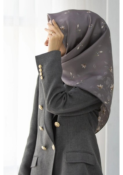 Twill İpek Eşarp Gri 0028-03