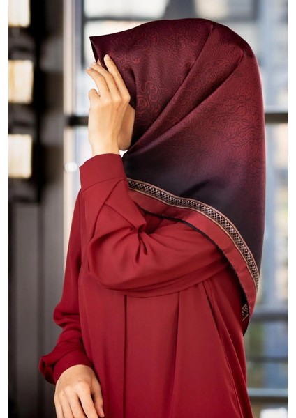 Twill İpek Eşarp Bordo 0018-01