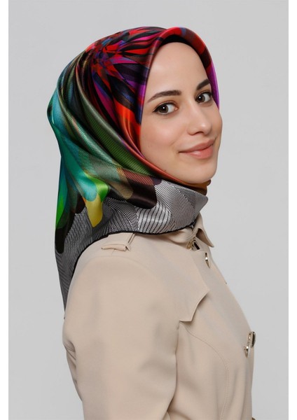 Özel Nostalji Serisi Twill İpek Eşarp Modelleri 7936D-09