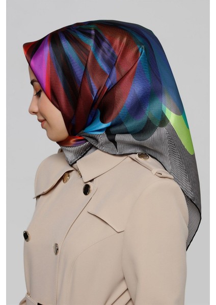 Özel Nostalji Serisi Twill İpek Eşarp Modelleri 7936D-09 modelleri