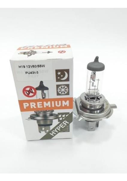 Premıum 12V H19 Ampul PU43T-3 60/55W Ford