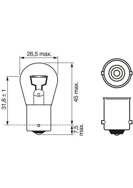 12V 93 Ampul 21W (Stop,sinyal,geri Vites,sis Ampulü)