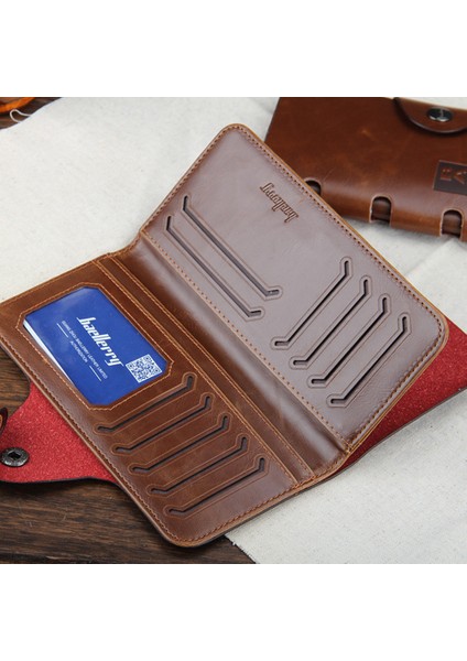 Yfashion Erkekler Pu Cüzdan Rifold Kart Tutucu Retro Çanta (Yurt Dışından)
