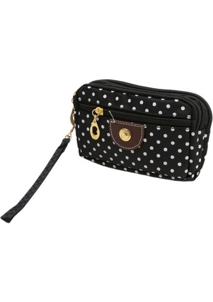 Çanta Bayanlar Sikke Çok Katmanlı Mini Kanvas Çanta Küçük Messenger Kadınlar Için Crossbody Çanta Kadın Cüzdan Siyah (Yurt Dışından)