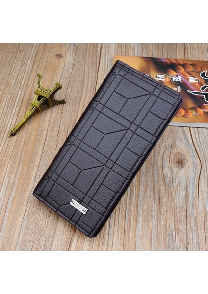 Yeni Erkek Cüzdanları Erkek Uzun Cüzdan Moda Kabartmalı Dikey Açık Takım Çantası Büyük Kapasiteli Artı Yumuşak Cüzdan (Yurt Dışından)