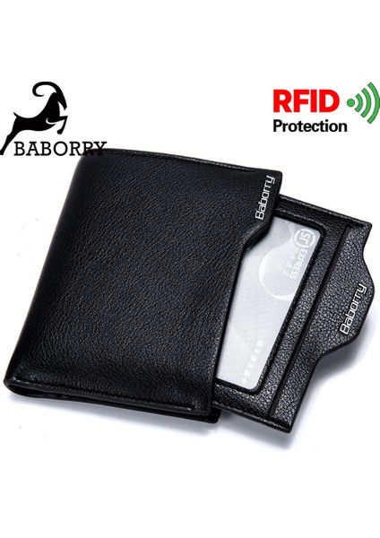 Baborry Cüzdan Erkekler Bifold Kredi Kartlıklı Cüzdan Rfıd Engelleme Kısa Çanta Erkekler Için Portemonnee Erkek (Yurt Dışından)