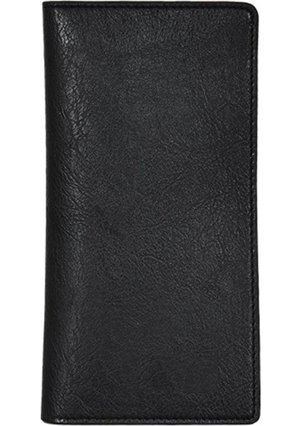 Microgood Katı Renk Moda Erkekler Çok Yuvalı Suni Deri Bifold Debriyaj Çanta Uzun Cüzdan (Yurt Dışından)
