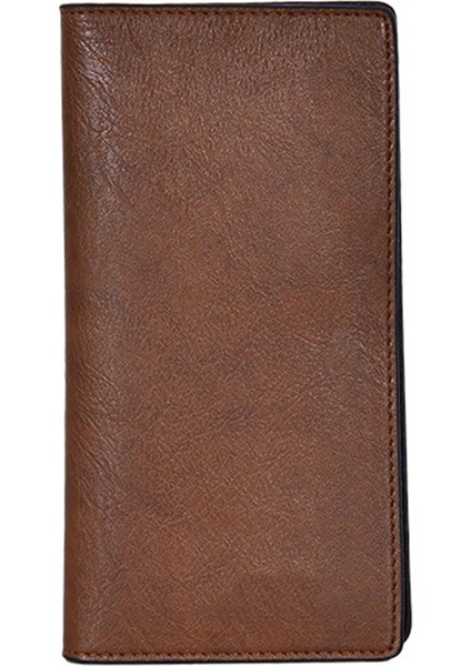 Microgood Katı Renk Moda Erkekler Çok Yuvalı Suni Deri Bifold Debriyaj Çanta Uzun Cüzdan (Yurt Dışından)