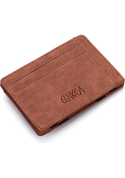 Moda Erkek Cüzdan Ince Pu Deri Bifold Kredi Kartı Tutucu Para Zip Rahat (Yurt Dışından)