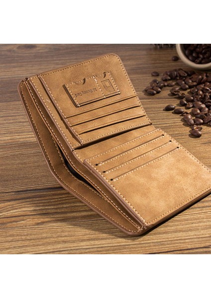 Erkek Cüzdan Deri Billfold Ince Hipster Dana Derisi Kredi Kartı/kimlik Tutucular Ekler Bozuk Para Çantaları Lüks Iş Katlanabilir Cüzdan (Yurt Dışından)