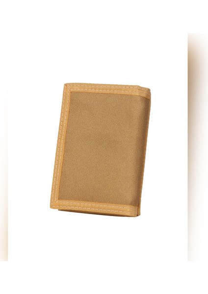 Erkek 3 Katlı Bozuk Para Cüzdanı, Cırtlı Moda Kart Paketli Düz Renkli Kanvas Cüzdan (Haki, Koyu Mavi, Siyah, Koyu Gri, Ordu Yeşili) (Yurt Dışından)