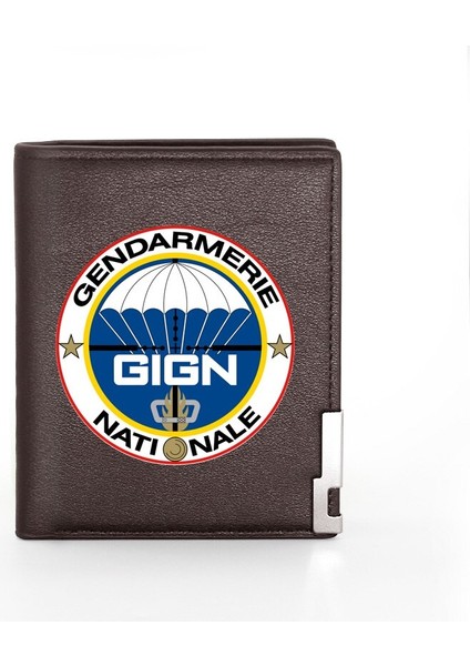 Nationale Sécurité Publique Baskı Deri Cüzdan Erkek Kadın Billfold Ince Kredi Kartı/kimlik Sahipleri Ekler Kısa Çantalar (Yurt Dışından)
