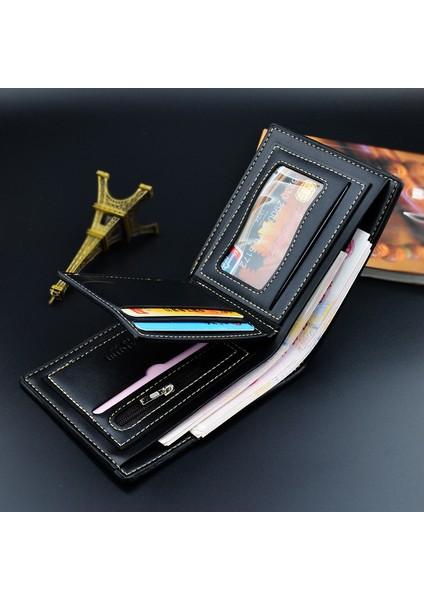 Yeni Erkek Cüzdan Kısa Moda Açık Yumuşak Cüzdan Rahat Lychee Desen Çoklu Kart Pozisyonu Büyük Kapasiteli Cüzdan Ince Para Çantası (Yurt Dışından) fiyatları