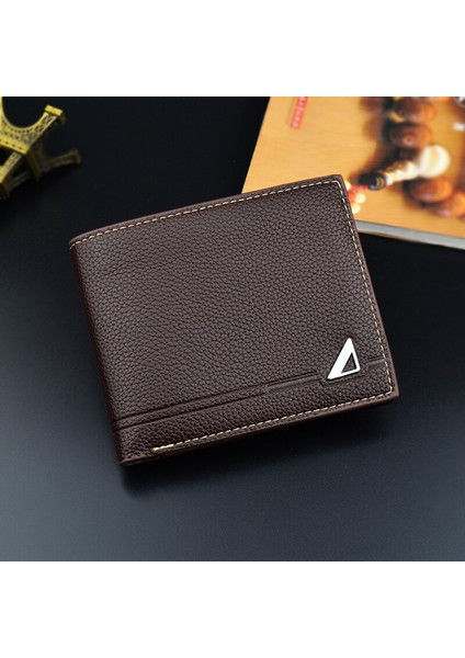 Yeni Erkek Cüzdan Kısa Moda Açık Yumuşak Cüzdan Rahat Lychee Desen Çoklu Kart Pozisyonu Büyük Kapasiteli Cüzdan Ince Para Çantası (Yurt Dışından) fırsatları